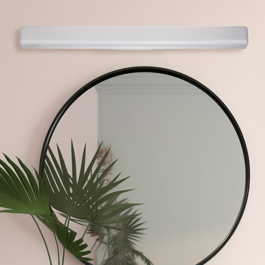 24 in. 1-Light Integrated LED Matte Black Modern Rectangle Vanity Light Bar Wall Fixture for Bathroom Mirror (2-Pack)