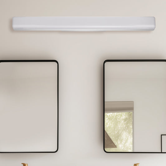 24 in. 1-Light Integrated LED Matte Black Modern Rectangle Vanity Light Bar Wall Fixture for Bathroom Mirror (2-Pack)