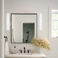 24 in. 1-Light Integrated LED Matte Black Modern Rectangle Vanity Light Bar Wall Fixture for Bathroom Mirror (2-Pack)