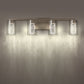26 in. 28-Watt 4-Light Brushed Nickel Crystal LED Integrated Vanity Light for Bathroom, 3000/4000/6000K Adjustable