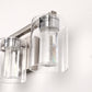 26 in. 28-Watt 4-Light Brushed Nickel Crystal LED Integrated Vanity Light for Bathroom, 3000/4000/6000K Adjustable