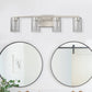 26 in. 28-Watt 4-Light Brushed Nickel Crystal LED Integrated Vanity Light for Bathroom, 3000/4000/6000K Adjustable