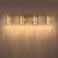 26 in. 28-Watt 4-Light Brushed Nickel Crystal LED Integrated Vanity Light for Bathroom, 3000/4000/6000K Adjustable