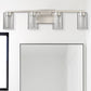 26 in. 28-Watt 4-Light Brushed Nickel Crystal LED Integrated Vanity Light for Bathroom, 3000/4000/6000K Adjustable