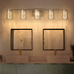 33 in. 35-Watt 5-Light Brushed Nickel Crystal LED Integrated Vanity Light for Bathroom, 3000/4000/6000K Adjustable