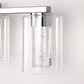 33 in. 35-Watt 5-Light Brushed Nickel Crystal LED Integrated Vanity Light for Bathroom, 3000/4000/6000K Adjustable