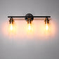 22.64 in. 3-Light Matte Black Modern Bathroom Vanity Light with Clear Glass Shade and Gold Socket