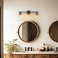 22.64 in. 3-Light Matte Black Modern Bathroom Vanity Light with Clear Glass Shade and Gold Socket