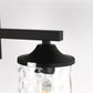 23.2 in. 3-Light Matte Black Linear Classic Modern Bathroom Vanity Light Wall Light with Clear Hammered Glass Shades
