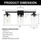 23.2 in. 3-Light Matte Black Linear Classic Modern Bathroom Vanity Light Wall Light with Clear Hammered Glass Shades