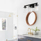 23.2 in. 3-Light Matte Black Linear Classic Modern Bathroom Vanity Light Wall Light with Clear Hammered Glass Shades