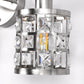 19.88 in. 3-Light Brushed Nickel Modern Industrial Bathroom Vanity Light Over Mirror with Crystal Shade