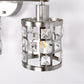 19.88 in. 3-Light Brushed Nickel Modern Industrial Bathroom Vanity Light Over Mirror with Crystal Shade