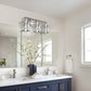 19.88 in. 3-Light Brushed Nickel Modern Industrial Bathroom Vanity Light Over Mirror with Crystal Shade