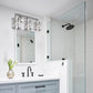 19.88 in. 3-Light Brushed Nickel Modern Industrial Bathroom Vanity Light Over Mirror with Crystal Shade