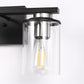 18.5 in. 3-Light Black and Brushed Nickel Vanity Light with Clear Glass Shade for Bathroom