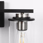 18.5 in. 3-Light Black and Brushed Nickel Vanity Light with Clear Glass Shade for Bathroom