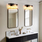 18.5 in. 3-Light Black and Brushed Nickel Vanity Light with Clear Glass Shade for Bathroom