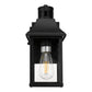 1-Light Black Dusk to Dawn Motion Sensor Outdoor Wall Lantern Sconce with Clear Glass and Built-In GFCI and USB Outlets