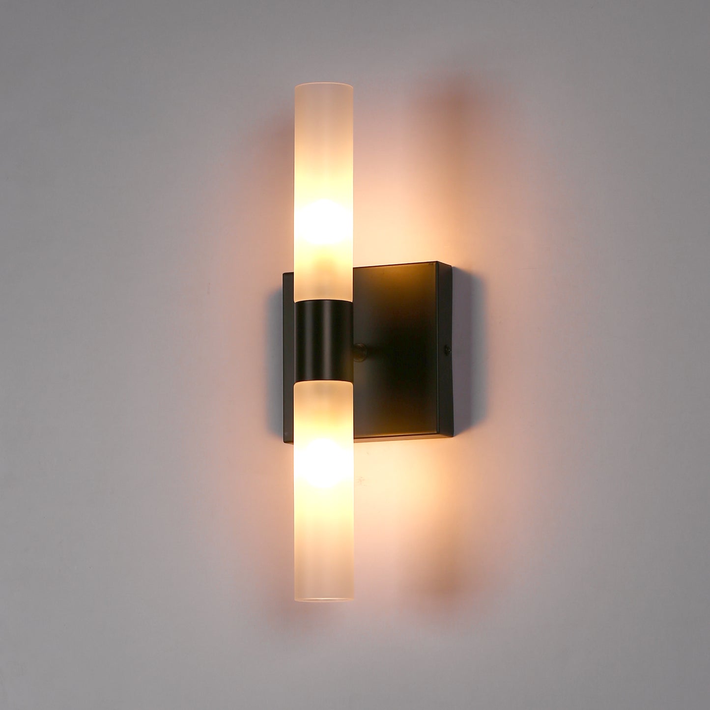 13.9in 2-Light Modern Indoor Wall Sconces with Frosted Glass perfect for bedroom, hallway, living room, bathroom, and study, Non-Integrated Light Source, G9 Socket, No Bulbs Included