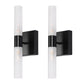 13.9in 2-Light Modern Indoor Wall Sconces with Frosted Glass perfect for bedroom, hallway, living room, bathroom, and study, Non-Integrated Light Source, G9 Socket, No Bulbs Included
