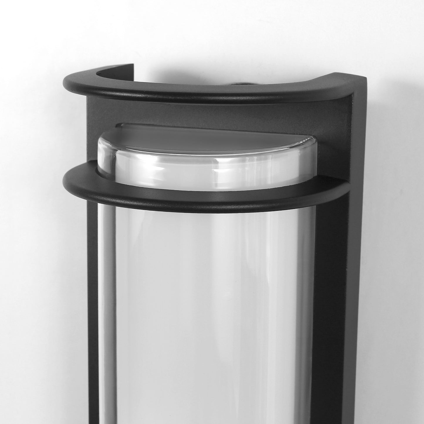 YANSUN 30W Integrated LED Outdoor Wall Lantern with Warm White 3000K Light, Black Finish, Weather-Resistant, 16.54 In. Height