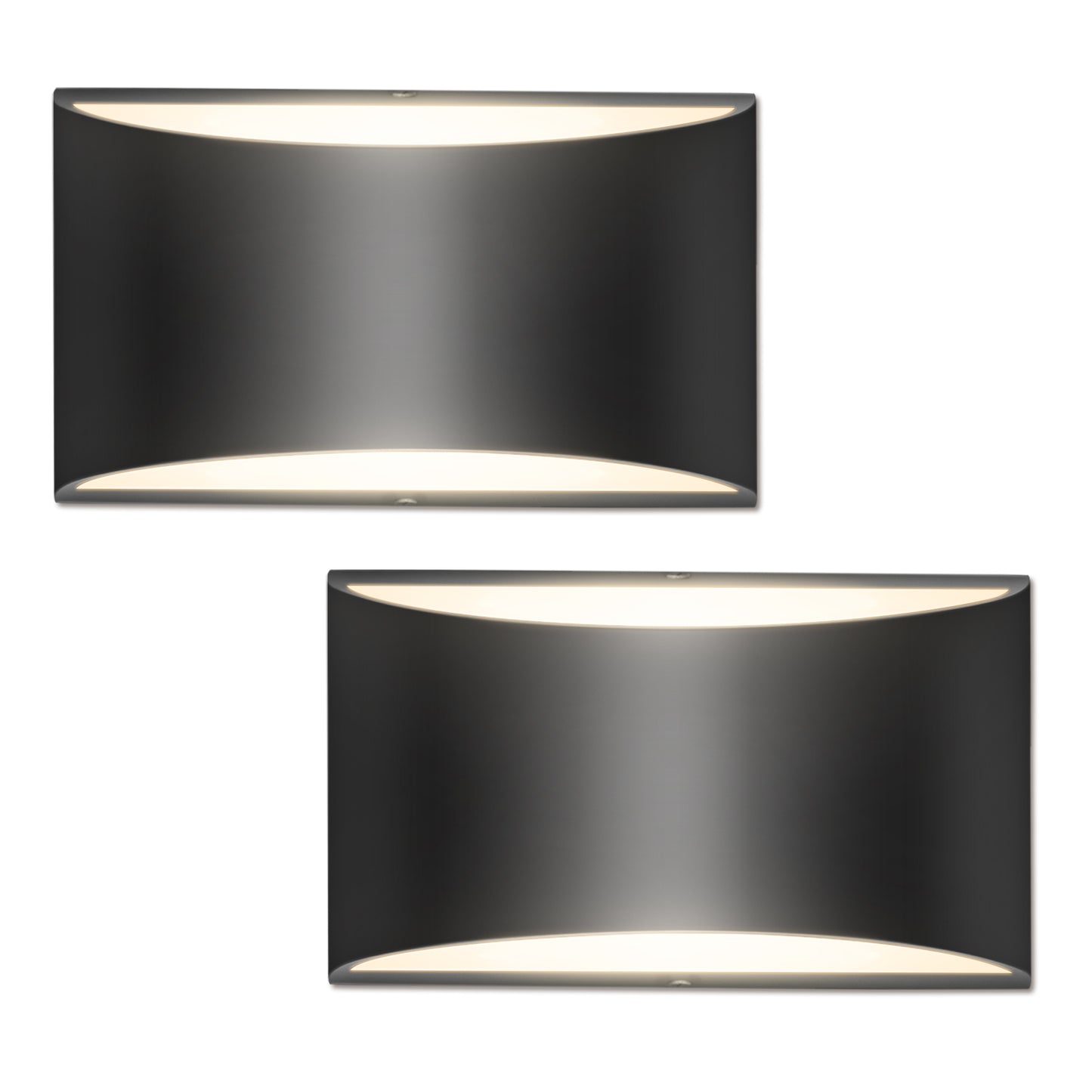 8.03 in. 1-Light Black Modern Lantern Wall Sconce, Up and Down Wall Mount Light Living Room Bedroom Hallway (2-Pack)