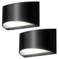 8.03 in. 1-Light Black Modern Lantern Wall Sconce, Up and Down Wall Mount Light Living Room Bedroom Hallway (2-Pack)