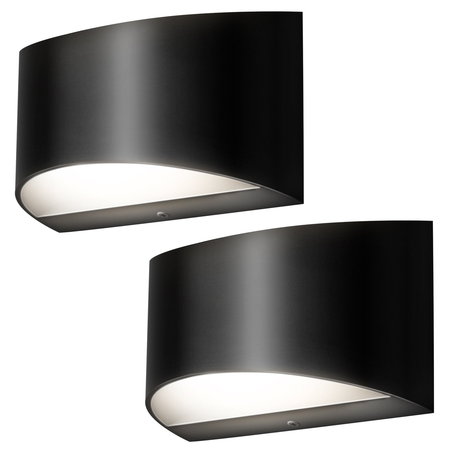 8.03 in. 1-Light Black Modern Lantern Wall Sconce, Up and Down Wall Mount Light Living Room Bedroom Hallway (2-Pack)