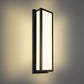 25 in. 30-Watt Black Outdoor Rectangle Hardwired Integrated LED Lantern Wall Sconce with Resin Shade 3000K Waterproof