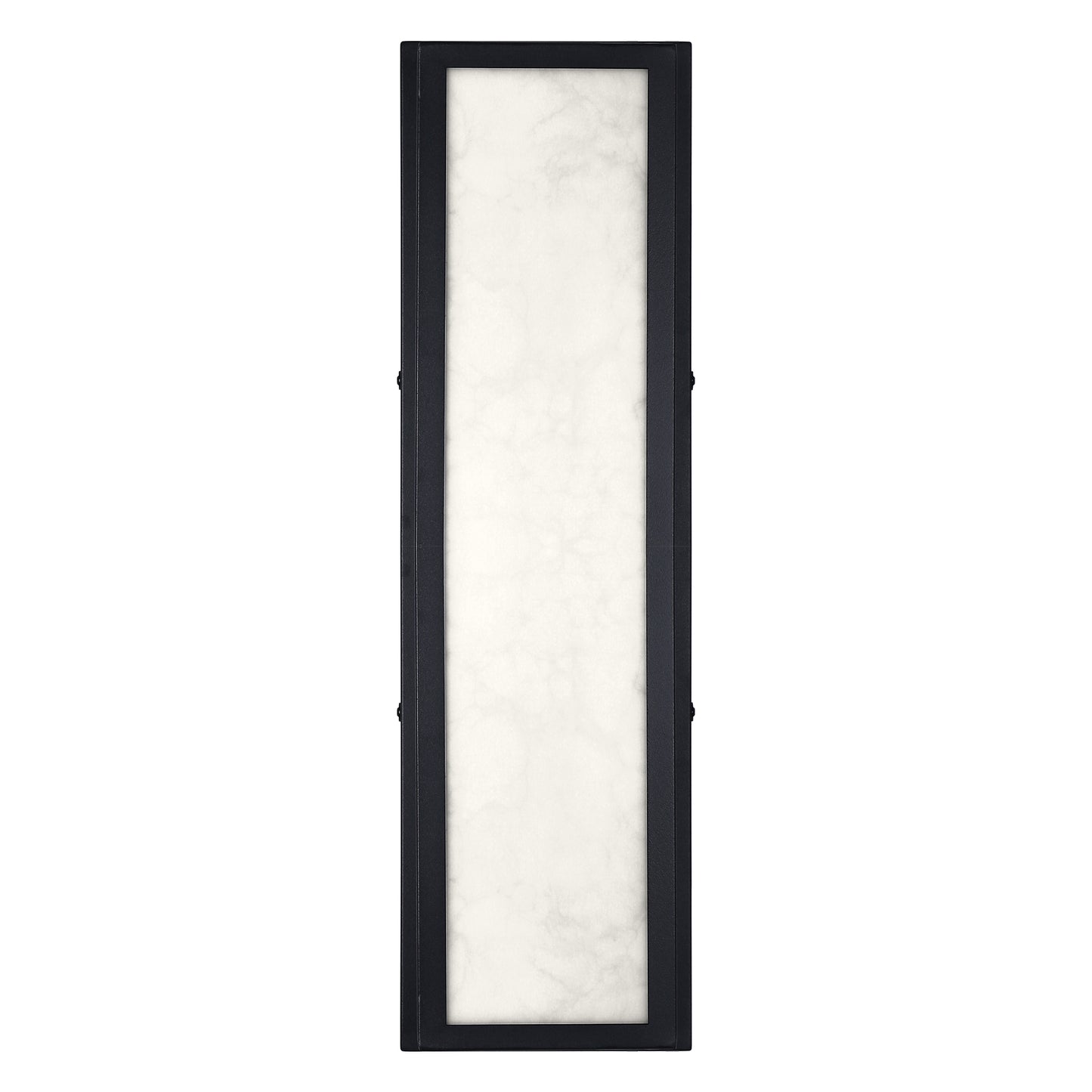 25 in. 30-Watt Black Outdoor Rectangle Hardwired Integrated LED Lantern Wall Sconce with Resin Shade 3000K Waterproof