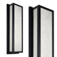 25 in. 30-Watt Black Outdoor Rectangle Hardwired Integrated LED Lantern Wall Sconce with Resin Shade 3000K Waterproof