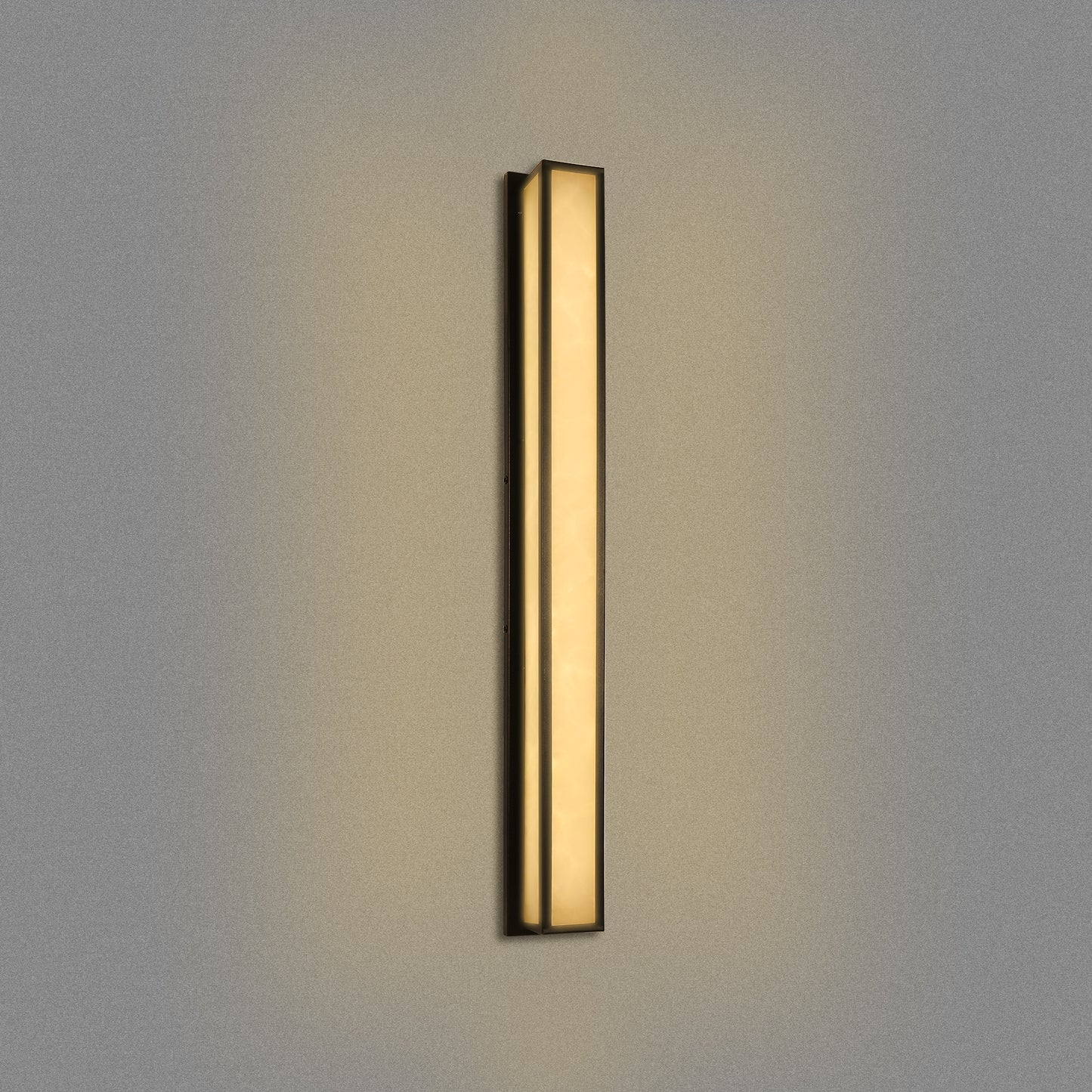 41 in. 30-Watt Black Outdoor Rectangle Hardwired Integrated LED Lantern Wall Sconce with Resin Shade 3000K Waterproof