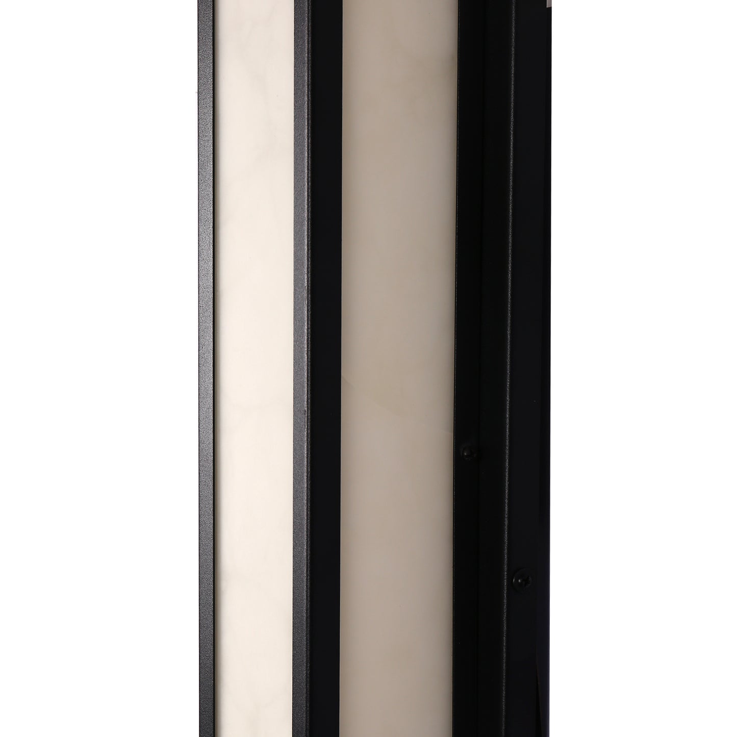 41 in. 30-Watt Black Outdoor Rectangle Hardwired Integrated LED Lantern Wall Sconce with Resin Shade 3000K Waterproof