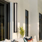 41 in. 30-Watt Black Outdoor Rectangle Hardwired Integrated LED Lantern Wall Sconce with Resin Shade 3000K Waterproof