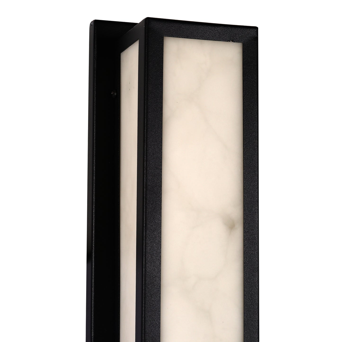 41 in. 30-Watt Black Outdoor Rectangle Hardwired Integrated LED Lantern Wall Sconce with Resin Shade 3000K Waterproof