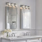 24 in. 3-Light Elegant Crystal Bathroom Integrated LED Vanity Light, Chrome Finish with Clear Glass Shades