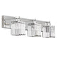 24 in. 3-Light Elegant Crystal Bathroom Integrated LED Vanity Light, Chrome Finish with Clear Glass Shades