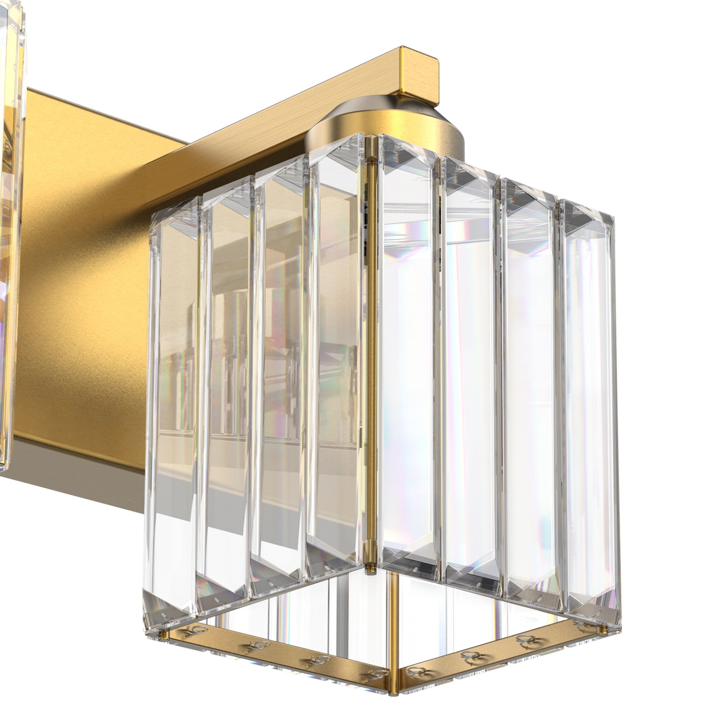 24 in. 3-Light Elegant Crystal Bathroom Integrated LED Vanity Light, Gold Finish with Clear Glass Shades