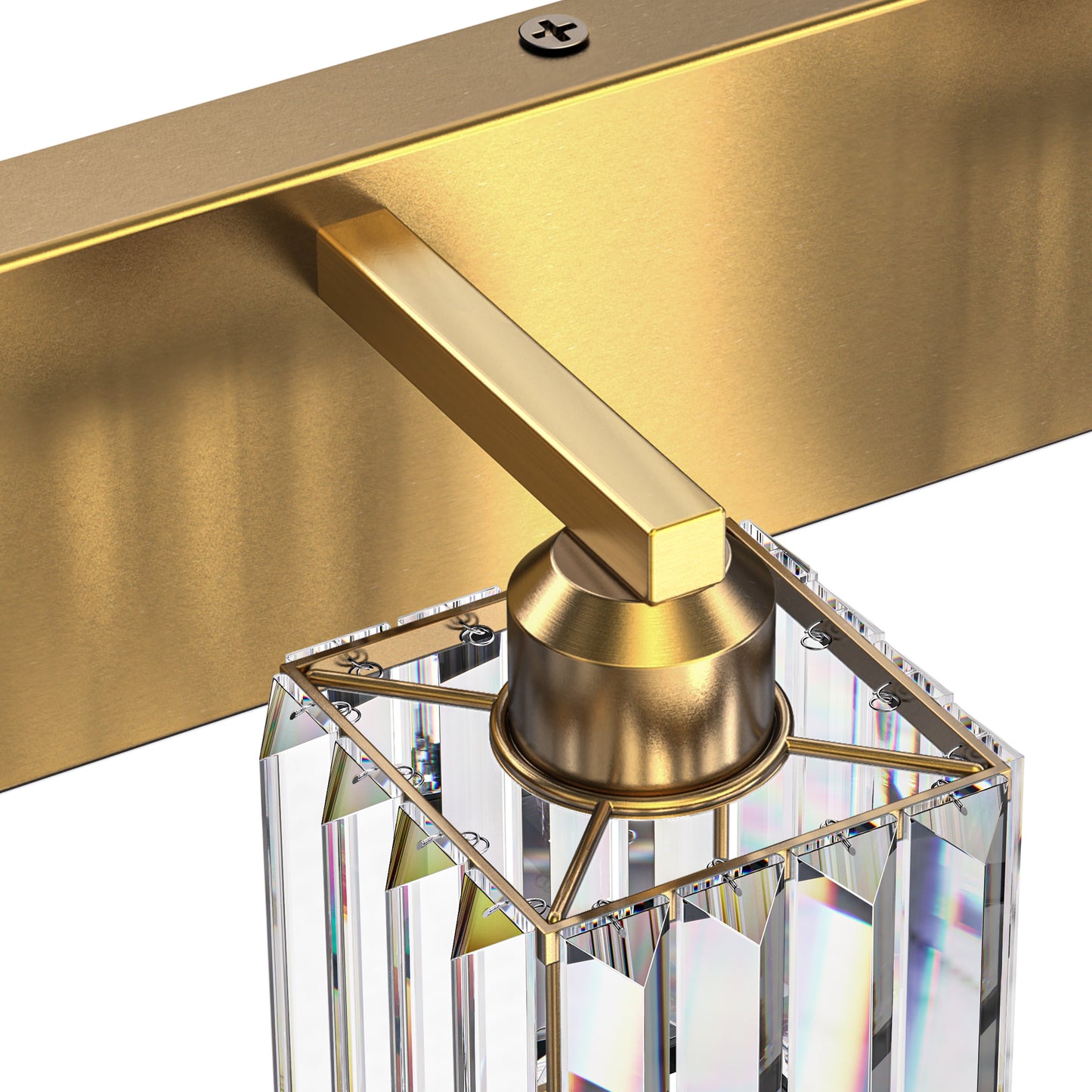 24 in. 3-Light Elegant Crystal Bathroom Integrated LED Vanity Light, Gold Finish with Clear Glass Shades