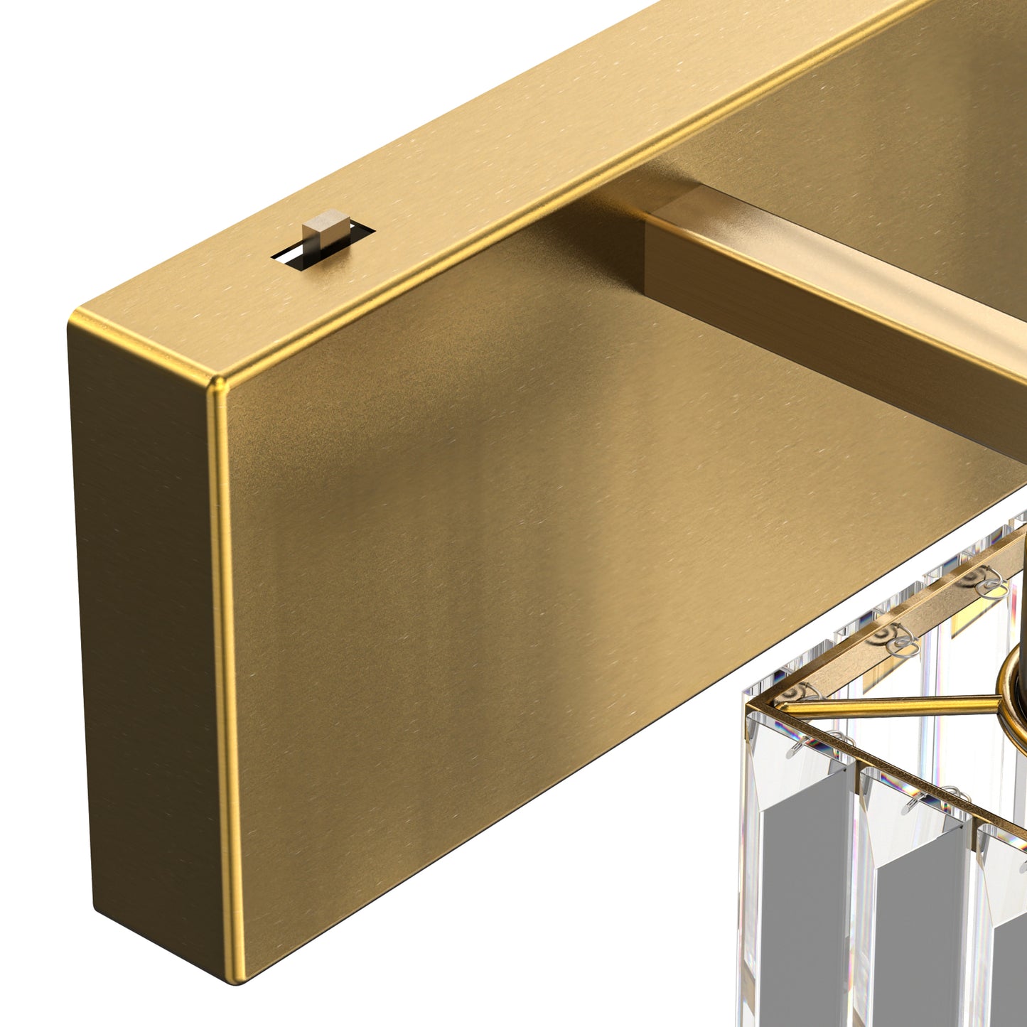24 in. 3-Light Elegant Crystal Bathroom Integrated LED Vanity Light, Gold Finish with Clear Glass Shades
