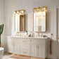 24 in. 3-Light Elegant Crystal Bathroom Integrated LED Vanity Light, Gold Finish with Clear Glass Shades