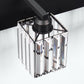 32 in. 4-Light Modern Crystal Black Bathroom Integrated LED Vanity Light Fixture with Clear Glass Shades