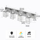 32 in. 4-Light Modern Chrome Bathroom Integrated LED Vanity Light Fixture with Clear Crystal Shades