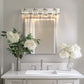 32 in. 4-Light Modern Chrome Bathroom Integrated LED Vanity Light Fixture with Clear Crystal Shades