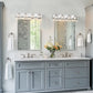 32 in. 4-Light Modern Chrome Bathroom Integrated LED Vanity Light Fixture with Clear Crystal Shades