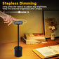 13.4 in. Black Cordless Rechargeable Integrated LED Table Lamp, Modern Portable Stepless Brightness Desk Lamps (2-Pack)