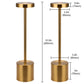 10 in. Gold Cordless Rechargeable Integrated LED Table Lamp, Stepless Brightness Task and Reading Desk Lamps (2-Pack)