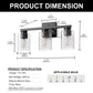 18 in. 3-Light Black Vanity Light with Clear Glass Shades for Bathroom