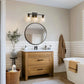 18 in. 3-Light Black Vanity Light with Clear Glass Shades for Bathroom